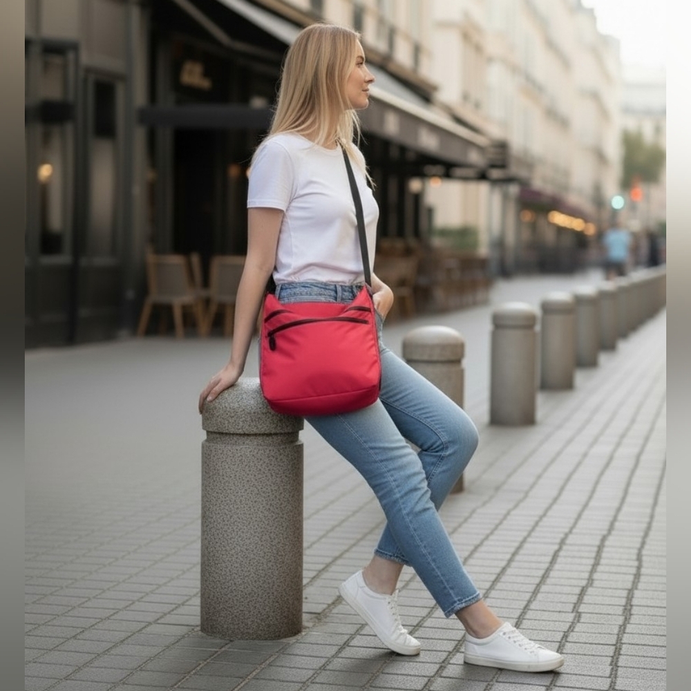 Lululemon On The Go Persimmon Pink Grey Large Crossbody Tote Commute Bag Top Zip